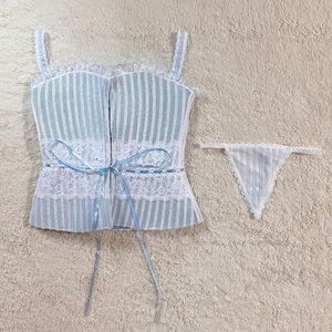 Shirley of Hollywood Lace Striped Bustier